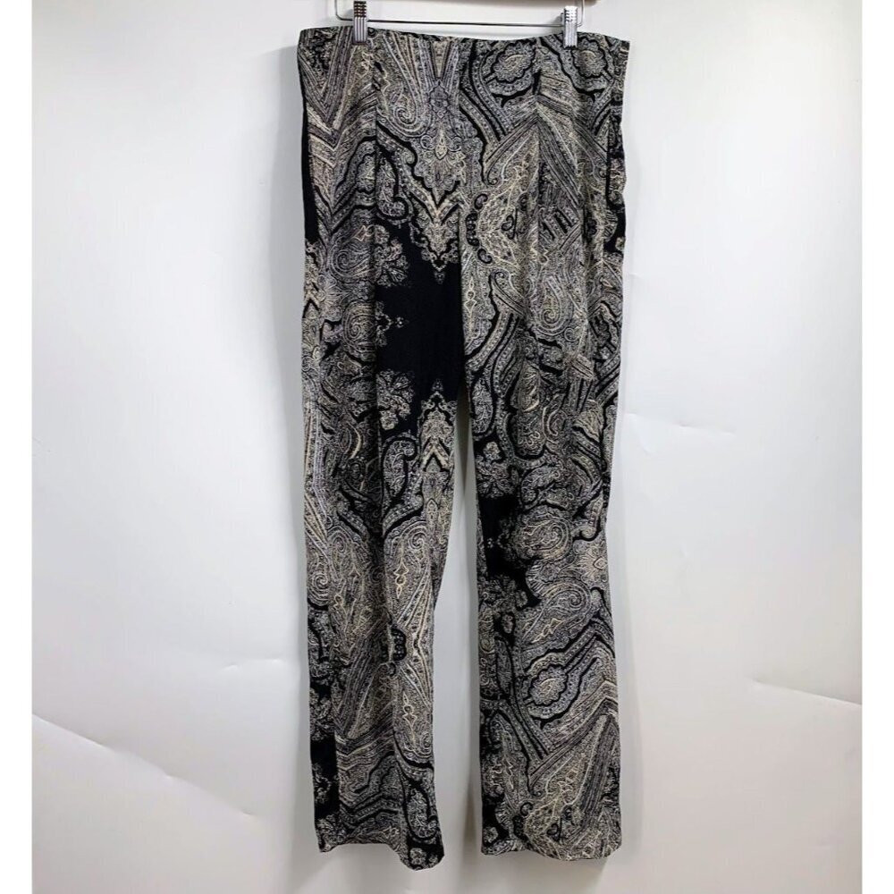 Nu‎ Denmark Women's Paisley Pull On High Rise Wide Leg Trousers Size 12